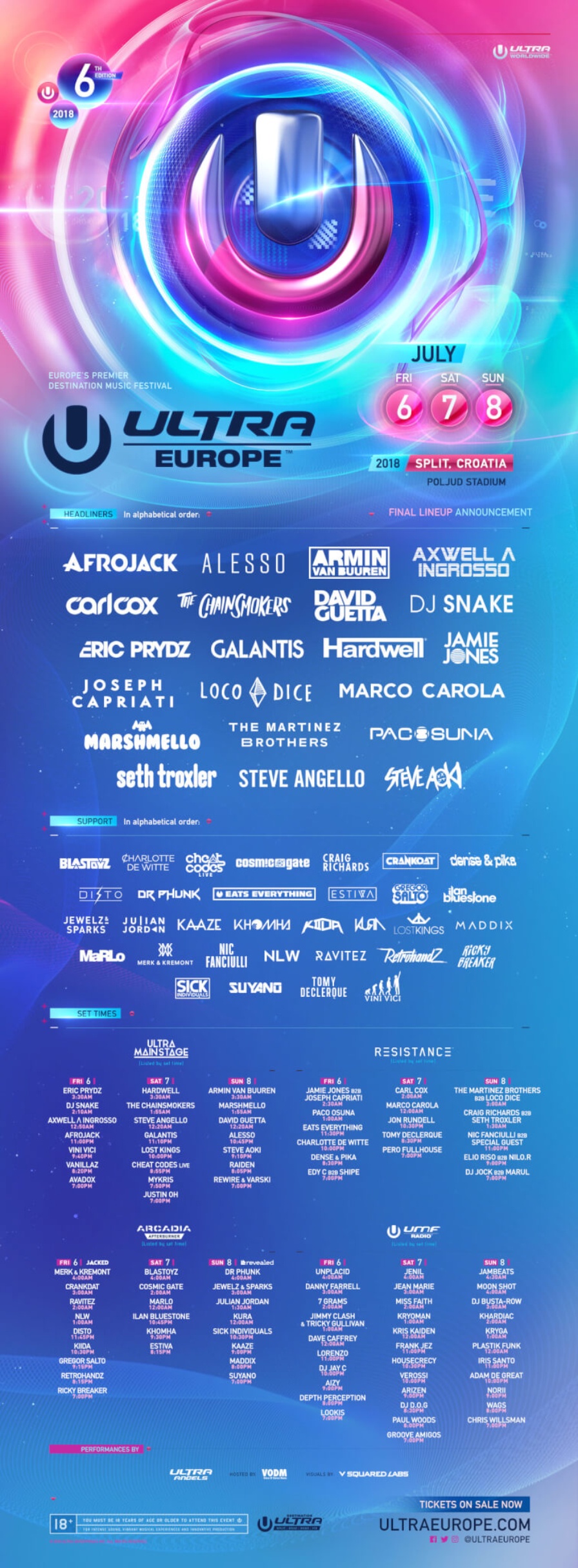 Ultra Europe 2018 @ Poljud Stadium (Split)