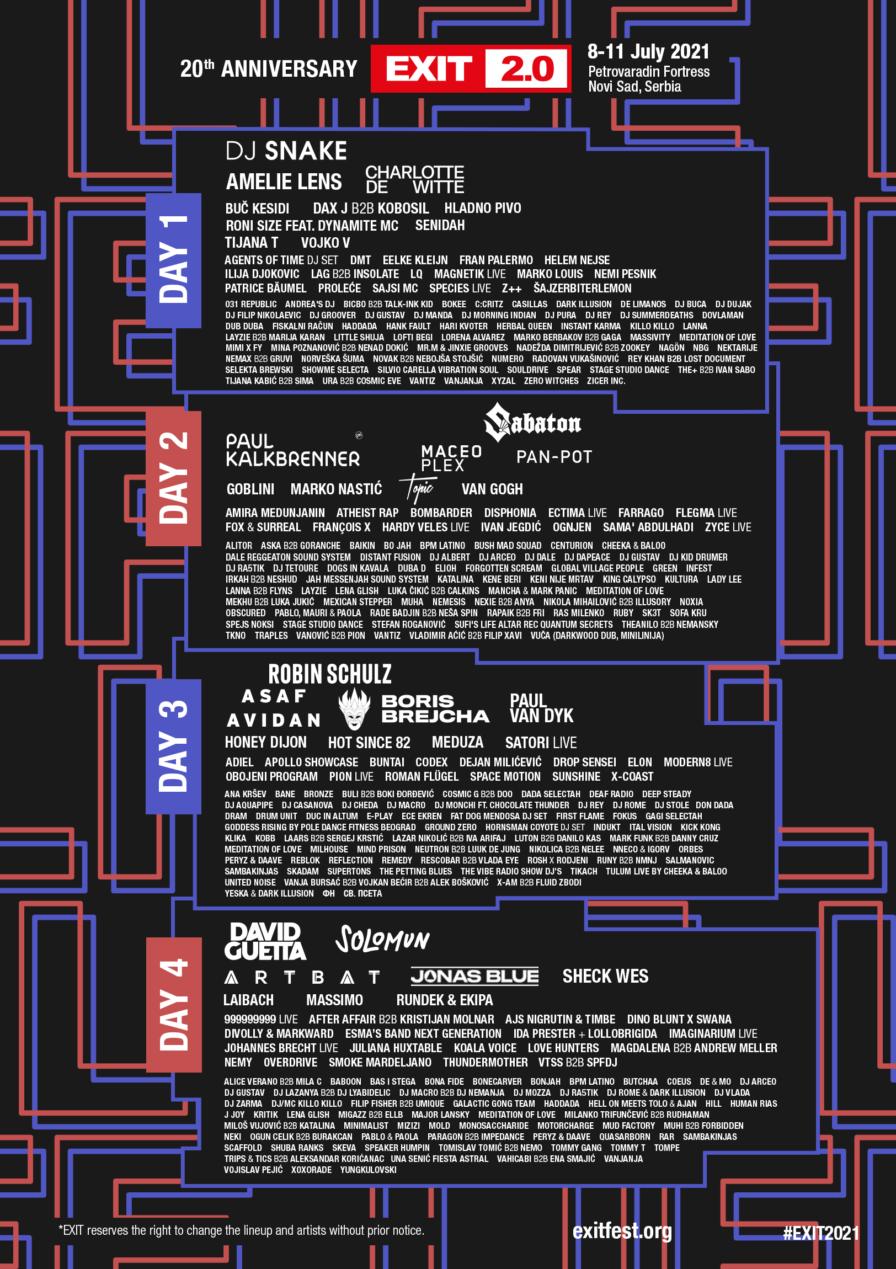 EXIT Festival 2021 @ Petrovaradin Fortress (Novi Sad)