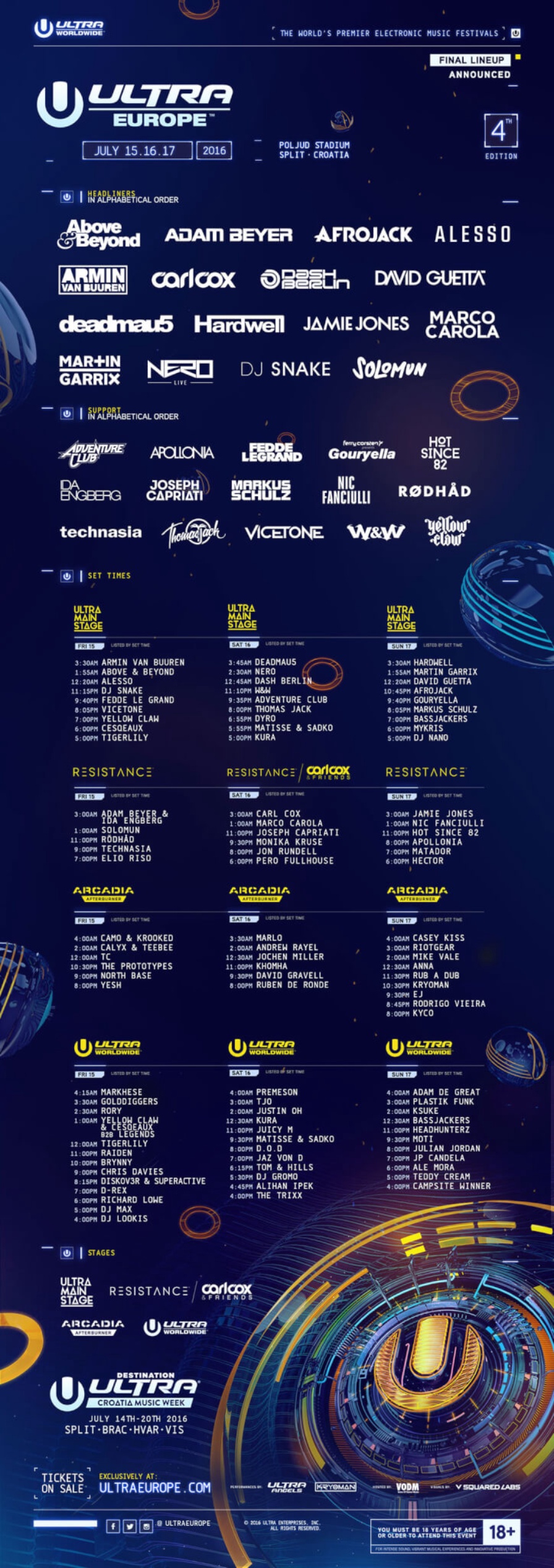 Ultra Europe 2016 @ Poljud Stadium (Split)