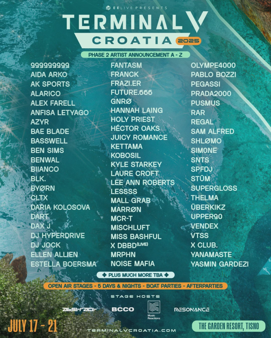 Terminal V Croatia 2025 @ The Garden Resort (Tisno)